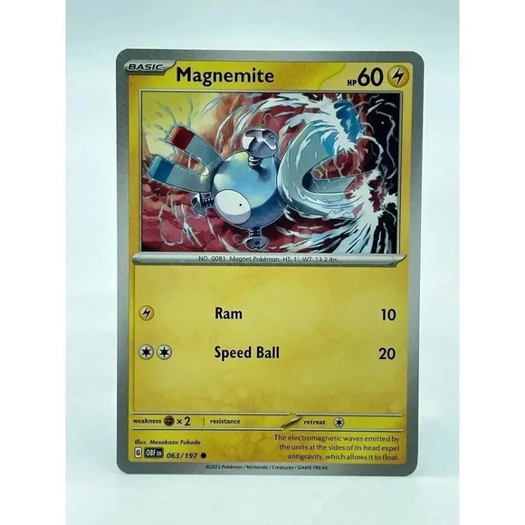 Magnemite 063/197 S&V: Obsidian‎ Flames Non-Holo Pokémon TCG Mint Unplayed - Picture 1 of 6